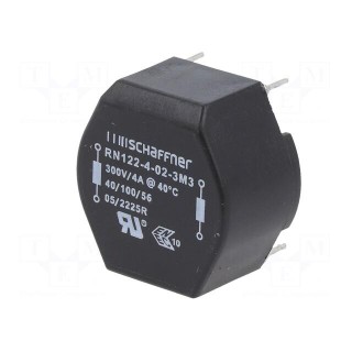 Inductor: wire with current compensation | THT | 3.3mH | 4A | 46mΩ