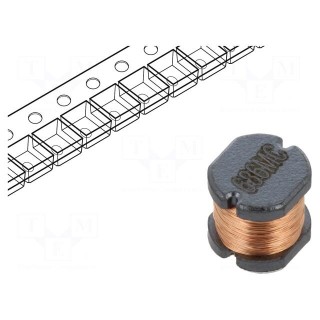 Inductor: wire | SMD | 68mH | 18mA | 242Ω | ±10% | Ø6.5x8.5mm | vertical