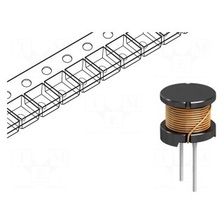 Inductor: wire | THT | 390uH | 1.12A | 450mΩ | ±10% | Ø12.5x10.8mm | 100kHz