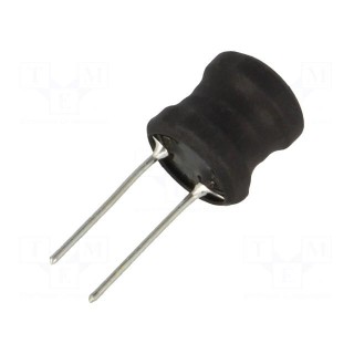 Inductor: wire | THT | 820uH | Ioper: 800mA | 1.24Ω | ±10% | Ø11.5x11.5mm