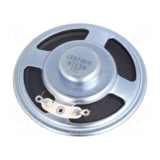 Loudspeaker | miniature | 0.5W | 8Ω | Ø57x12.5mm | 0÷5000Hz | Ø: 57mm