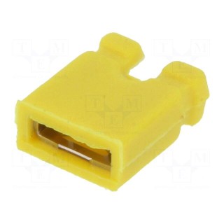 Jumper | pin strips | female | open | 2.54mm | 1x2 | yellow