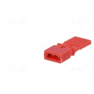 Jumper | pin strips | female | with holder | 2.54mm | 1x2 | red