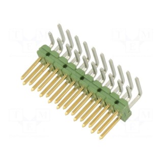 Pin header | pin strips | AMPMODU MOD II | male | PIN: 10 | angled 90°