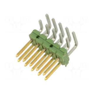Pin header | pin strips | AMPMODU | male | PIN: 10 | angled 90° | 2.54mm
