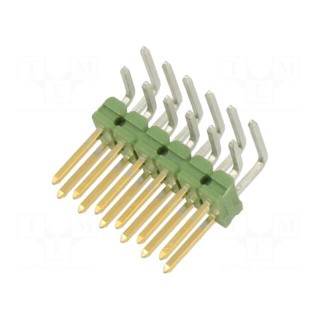 Pin header | pin strips | AMPMODU | male | PIN: 12 | angled 90° | 2.54mm