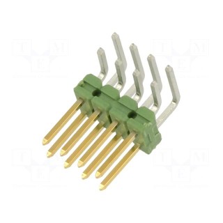Pin header | pin strips | AMPMODU | male | PIN: 8 | angled 90° | 2.54mm