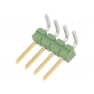 Pin header | pin strips | AMPMODU MOD II | male | PIN: 4 | angled 90°