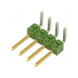 Pin header | pin strips | AMPMODU MOD II | male | PIN: 4 | angled 90°