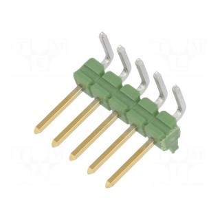 Pin header | pin strips | AMPMODU MOD II | male | PIN: 5 | angled 90°
