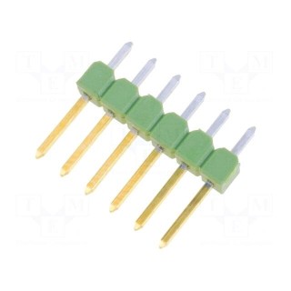 Pin header | pin strips | AMPMODU MOD II | male | PIN: 6 | straight