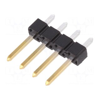 Pin header | pin strips | BERGSTIK II | male | PIN: 4 | straight | 2.54mm
