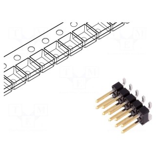 Pin header | pin strips | BERGSTIK | male | PIN: 10 | vertical | 2.54mm