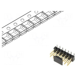 Pin header | pin strips | BERGSTIK | male | PIN: 14 | vertical | 2.54mm