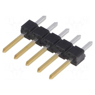 Pin header | pin strips | BERGSTIK | male | PIN: 5 | straight | 2.54mm