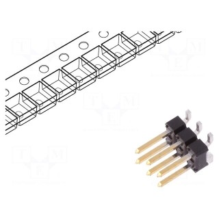 Pin header | pin strips | BERGSTIK | male | PIN: 6 | vertical | 2.54mm