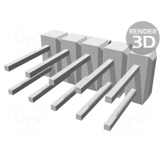 Pin header | pin strips | C-Grid | male | PIN: 10 | straight | 2.54mm | THT