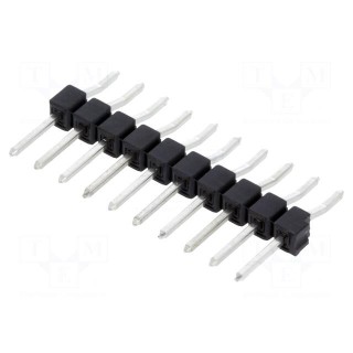 Pin header | pin strips | male | PIN: 10 | 2.54mm | THT | 1x10 | tinned