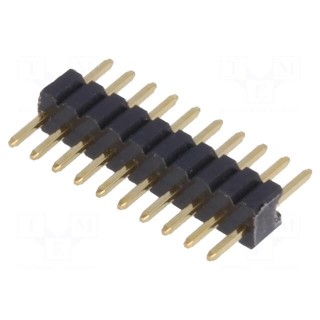 Pin header | pin strips | male | PIN: 10 | straight | 1.27mm | THT | 1x10