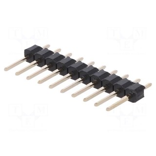 Pin header | pin strips | male | PIN: 10 | straight | 2.54mm | THT | 1x10