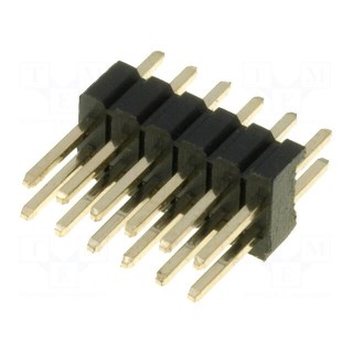 Pin header | pin strips | male | PIN: 12 | straight | 1.27mm | THT | 2x6
