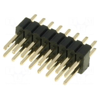 Pin header | pin strips | male | PIN: 16 | straight | 1.27mm | THT | 2x8
