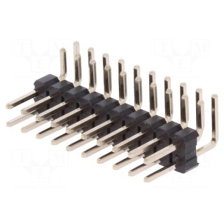Pin header | pin strips | male | PIN: 20 | angled 90° | 2.54mm | THT | 2x10
