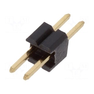 Pin header | pin strips | male | PIN: 2 | straight | 1.27mm | THT | 1x2
