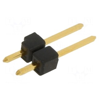Pin header | pin strips | male | PIN: 2 | straight | 2.54mm | THT | 1x2