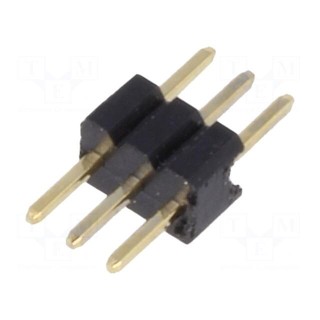 Pin header | pin strips | male | PIN: 3 | straight | 1.27mm | THT | 1x3