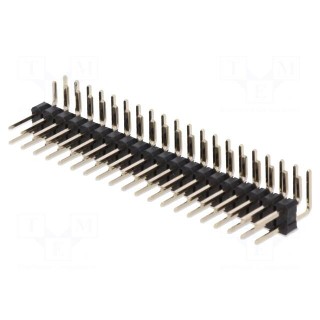 Pin header | pin strips | male | PIN: 40 | angled 90° | 2.54mm | THT | 2x20
