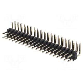 Pin header | pin strips | male | PIN: 40 | angled 90° | 2mm | THT | 2x20