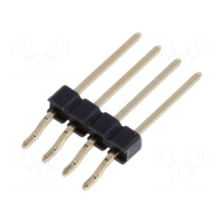 Pin header | pin strips | male | PIN: 4 | horizontal | 2.54mm | SMT | 1x4