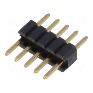 Pin header | pin strips | male | PIN: 5 | straight | 1.27mm | THT | 1x5
