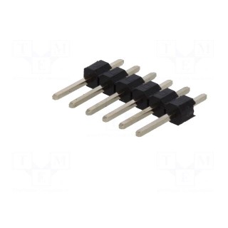 Pin header | pin strips | male | PIN: 6 | straight | 2.54mm | THT | 1x6