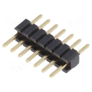 Pin header | pin strips | male | PIN: 7 | straight | 1.27mm | THT | 1x7