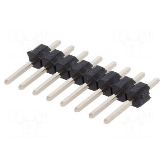 Pin header | pin strips | male | PIN: 8 | straight | 2.54mm | THT | 1x8