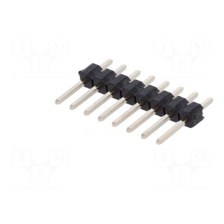 Pin header | pin strips | male | PIN: 8 | straight | 2.54mm | THT | 1x8