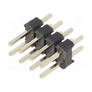 Pin header | pin strips | male | PIN: 8 | straight | 2.54mm | THT | 2x4