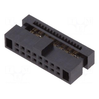 Plug | pin strips | Minitek127 | female | PIN: 16 | straight | 1.27mm | IDC