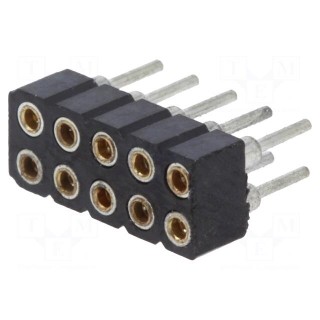 Socket | pin strips | female | PIN: 10 | low profile,turned contacts