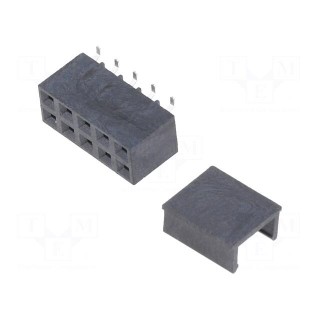 Socket | pin strips | female | PIN: 10 | straight | 2.54mm | 2x5