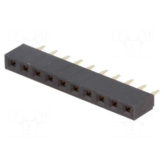 Socket | pin strips | female | PIN: 10 | straight | 2.54mm | THT | 1x10