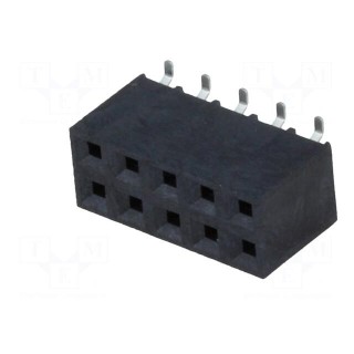 Socket | pin strips | female | PIN: 10 | vertical | 2.54mm | SMT | 2x5