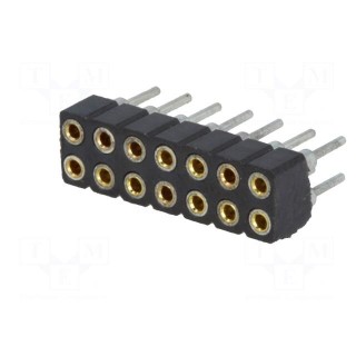 Socket | pin strips | female | PIN: 14 | turned contacts,low profile
