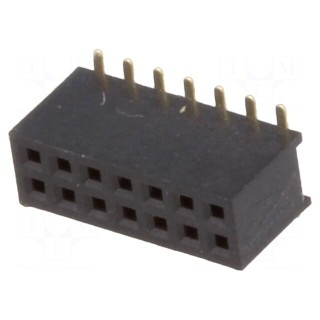 Socket | pin strips | female | PIN: 14 | straight | 1.27mm | SMT | 2x7 | 1A