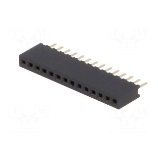 Socket | pin strips | female | PIN: 14 | straight | 1.27mm | THT | 1x14