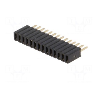 Socket | pin strips | female | PIN: 14 | straight | 1.27mm | THT | 1x14