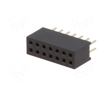 Socket | pin strips | female | PIN: 14 | straight | 1.27mm | THT | 2x7 | 1A