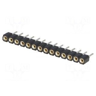 Socket | pin strips | female | PIN: 14 | turned contacts | straight